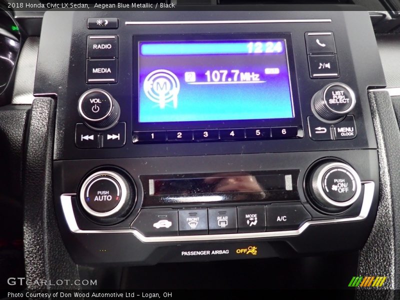 Aegean Blue Metallic / Black 2018 Honda Civic LX Sedan
