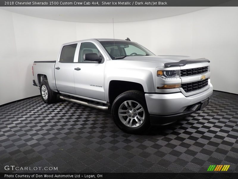 Silver Ice Metallic / Dark Ash/Jet Black 2018 Chevrolet Silverado 1500 Custom Crew Cab 4x4