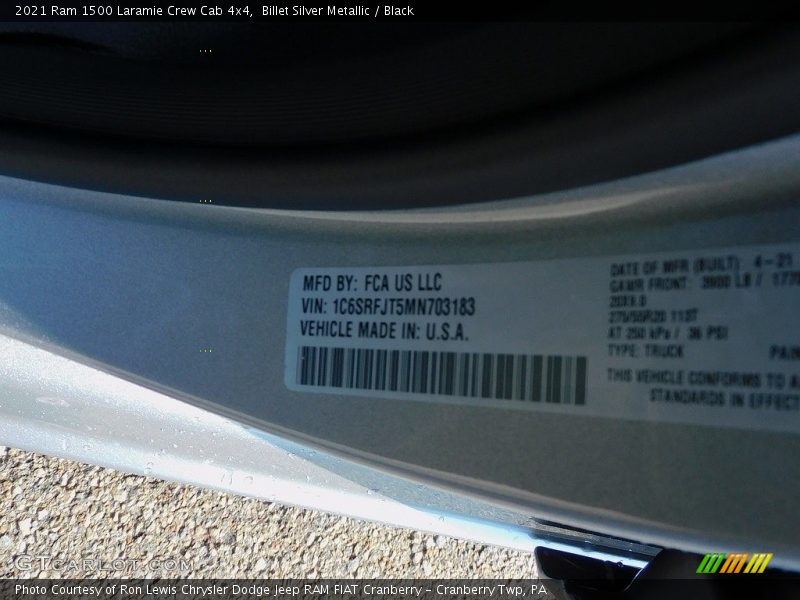 Billet Silver Metallic / Black 2021 Ram 1500 Laramie Crew Cab 4x4