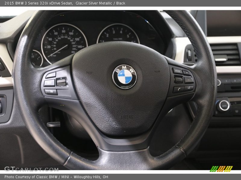 Glacier Silver Metallic / Black 2015 BMW 3 Series 320i xDrive Sedan