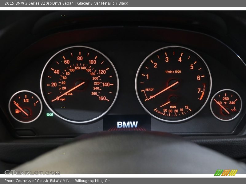 Glacier Silver Metallic / Black 2015 BMW 3 Series 320i xDrive Sedan