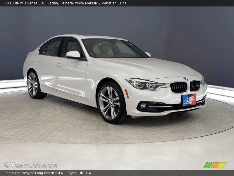 Mineral White Metallic / Venetian Beige 2018 BMW 3 Series 330i Sedan