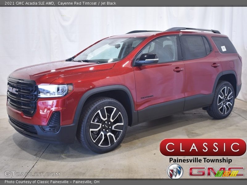 Cayenne Red Tintcoat / Jet Black 2021 GMC Acadia SLE AWD