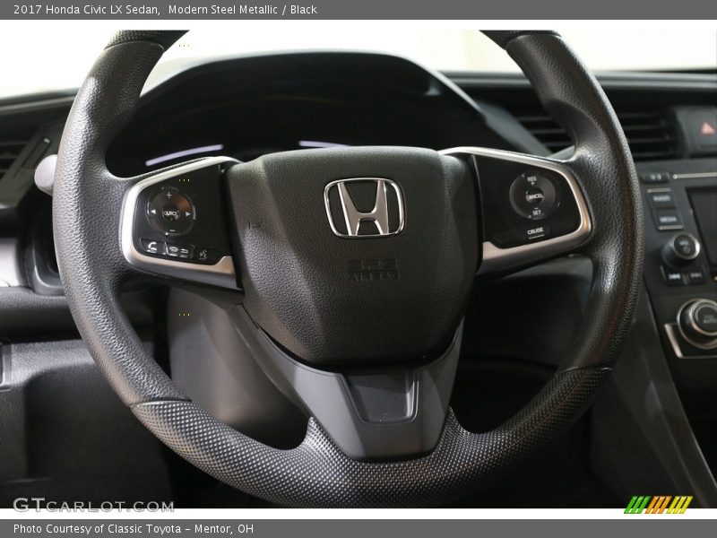 Modern Steel Metallic / Black 2017 Honda Civic LX Sedan