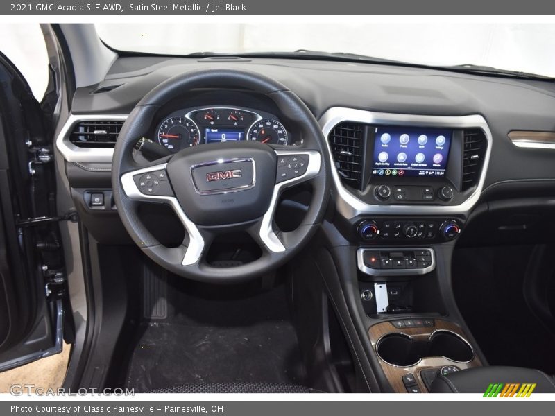 Satin Steel Metallic / Jet Black 2021 GMC Acadia SLE AWD