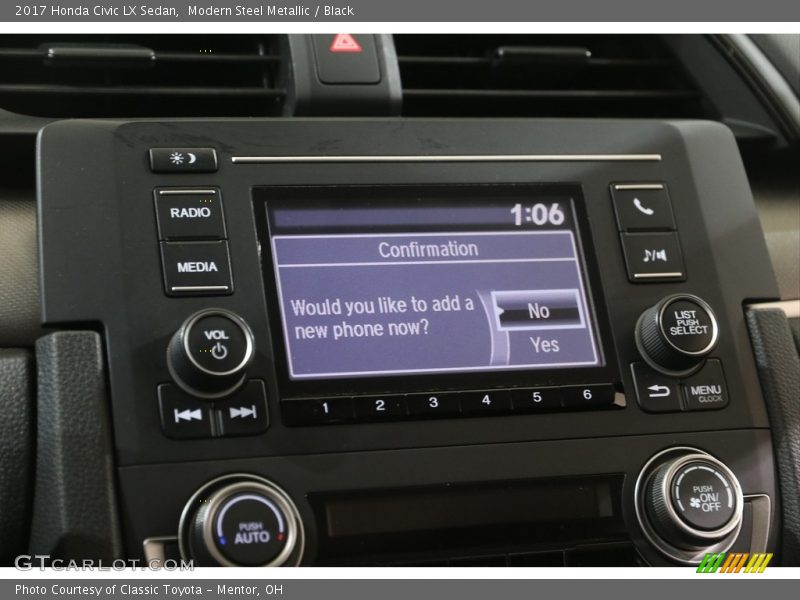 Modern Steel Metallic / Black 2017 Honda Civic LX Sedan