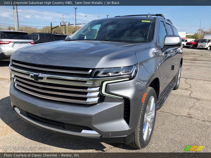 Satin Steel Metallic / Jet Black 2021 Chevrolet Suburban High Country 4WD