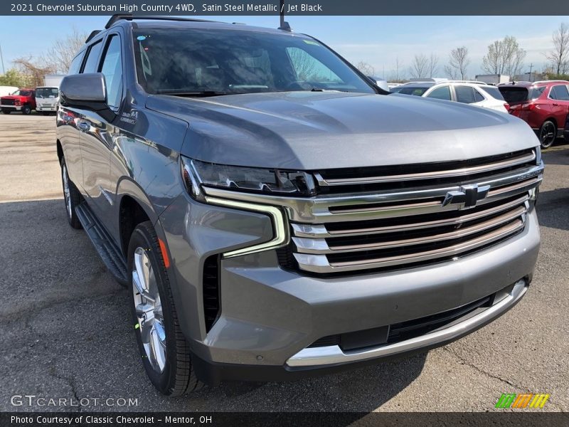 Satin Steel Metallic / Jet Black 2021 Chevrolet Suburban High Country 4WD