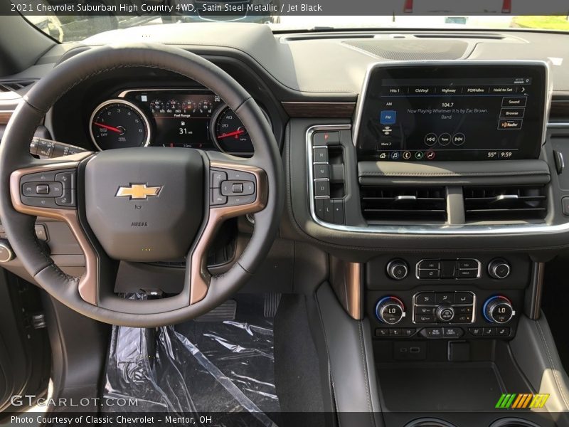 Satin Steel Metallic / Jet Black 2021 Chevrolet Suburban High Country 4WD