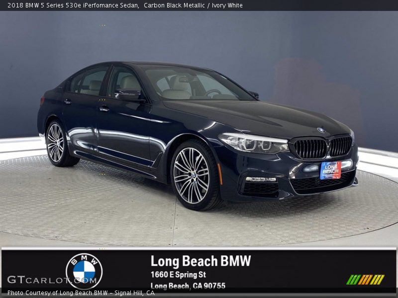 Carbon Black Metallic / Ivory White 2018 BMW 5 Series 530e iPerfomance Sedan