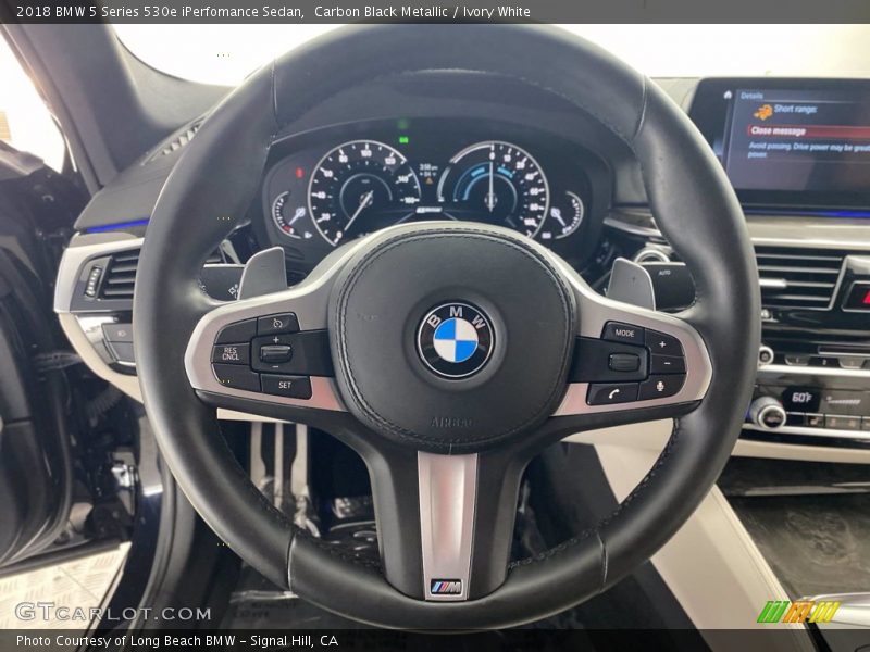 Carbon Black Metallic / Ivory White 2018 BMW 5 Series 530e iPerfomance Sedan