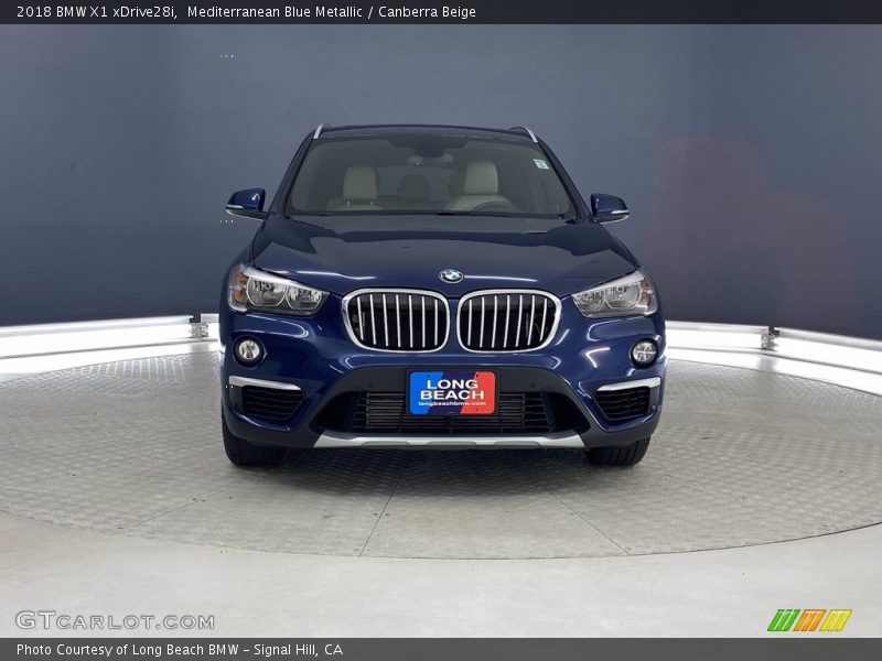 Mediterranean Blue Metallic / Canberra Beige 2018 BMW X1 xDrive28i