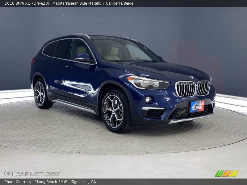 Mediterranean Blue Metallic / Canberra Beige 2018 BMW X1 xDrive28i