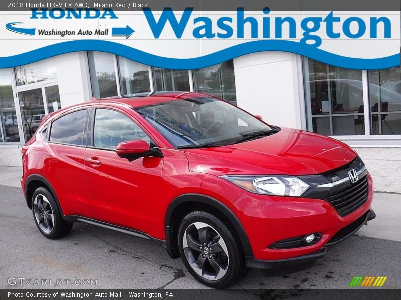 Milano Red / Black 2018 Honda HR-V EX AWD
