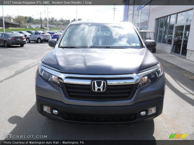 Modern Steel Metallic / Gray 2017 Honda Ridgeline RTL AWD