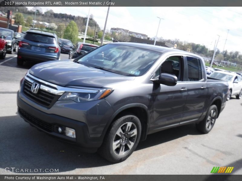 Modern Steel Metallic / Gray 2017 Honda Ridgeline RTL AWD