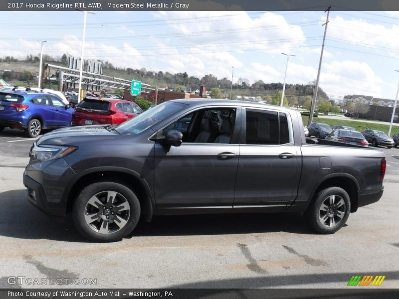 Modern Steel Metallic / Gray 2017 Honda Ridgeline RTL AWD