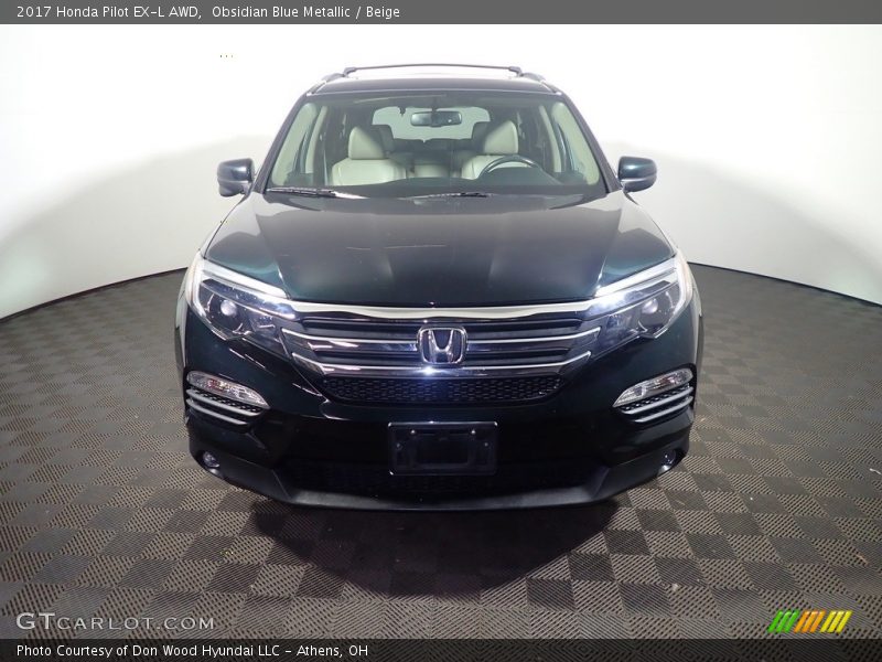 Obsidian Blue Metallic / Beige 2017 Honda Pilot EX-L AWD