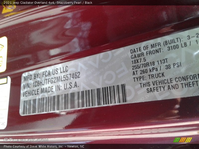 Snazzberry Pearl / Black 2021 Jeep Gladiator Overland 4x4