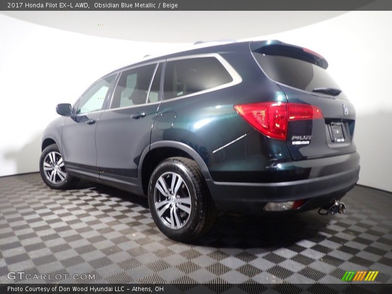 Obsidian Blue Metallic / Beige 2017 Honda Pilot EX-L AWD