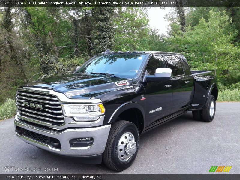 Diamond Black Crystal Pearl / Cattle Tan/Black 2021 Ram 3500 Limited Longhorn Mega Cab 4x4