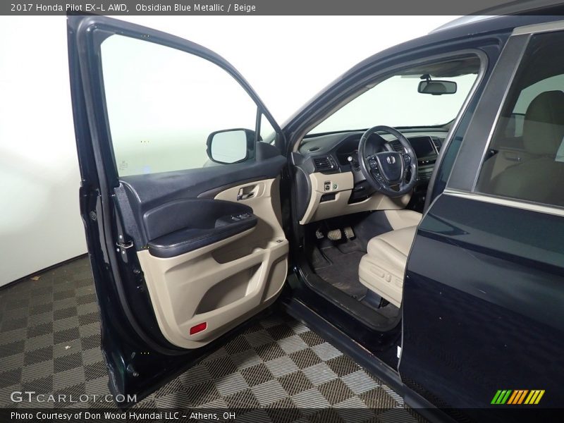 Obsidian Blue Metallic / Beige 2017 Honda Pilot EX-L AWD