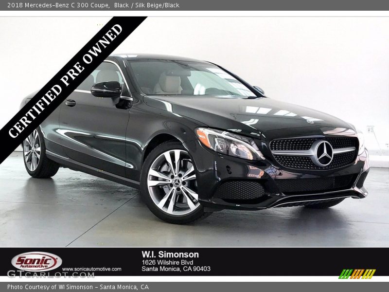 Black / Silk Beige/Black 2018 Mercedes-Benz C 300 Coupe