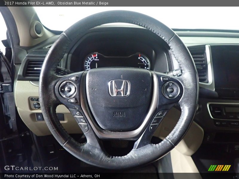 Obsidian Blue Metallic / Beige 2017 Honda Pilot EX-L AWD