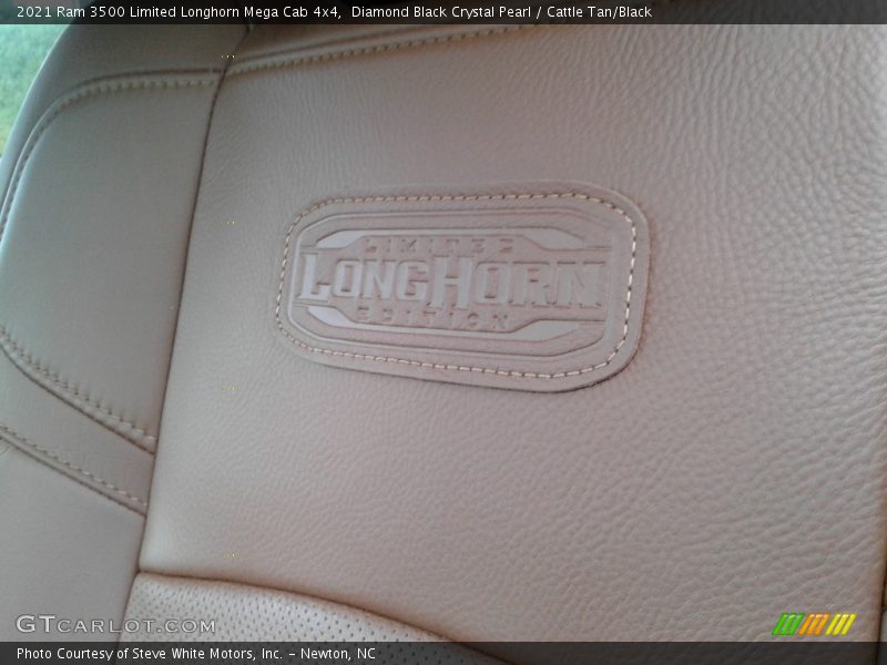 Diamond Black Crystal Pearl / Cattle Tan/Black 2021 Ram 3500 Limited Longhorn Mega Cab 4x4