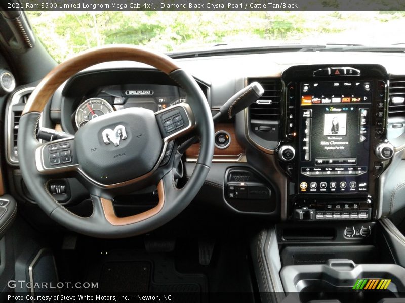 Diamond Black Crystal Pearl / Cattle Tan/Black 2021 Ram 3500 Limited Longhorn Mega Cab 4x4
