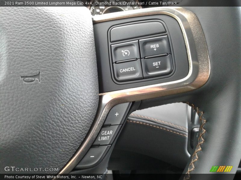 Diamond Black Crystal Pearl / Cattle Tan/Black 2021 Ram 3500 Limited Longhorn Mega Cab 4x4