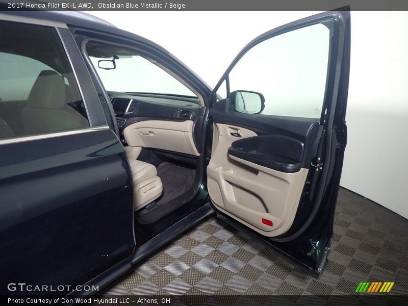 Obsidian Blue Metallic / Beige 2017 Honda Pilot EX-L AWD