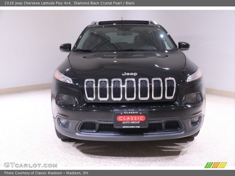 Diamond Black Crystal Pearl / Black 2018 Jeep Cherokee Latitude Plus 4x4