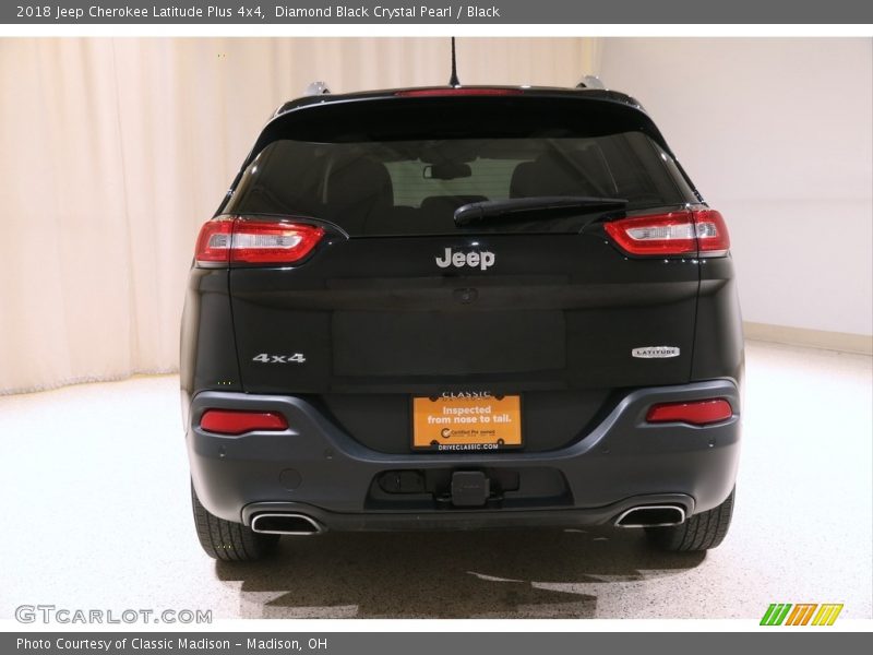 Diamond Black Crystal Pearl / Black 2018 Jeep Cherokee Latitude Plus 4x4