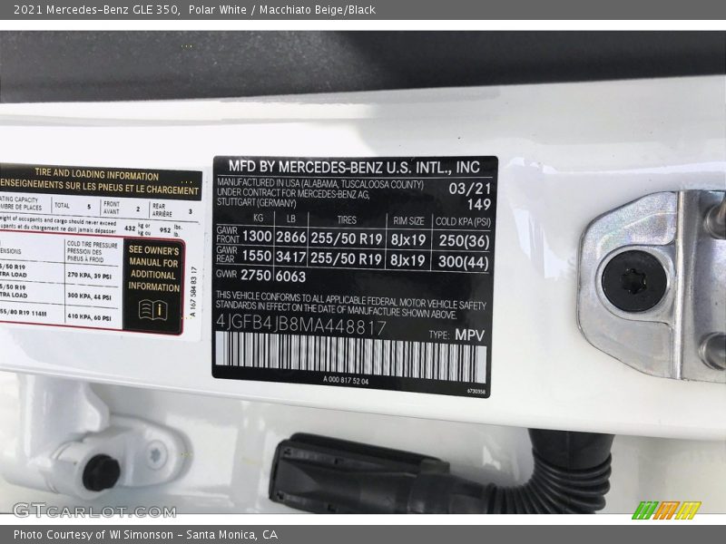 Polar White / Macchiato Beige/Black 2021 Mercedes-Benz GLE 350