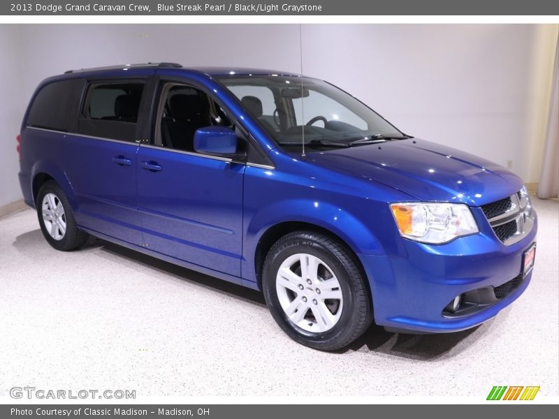 Blue Streak Pearl / Black/Light Graystone 2013 Dodge Grand Caravan Crew