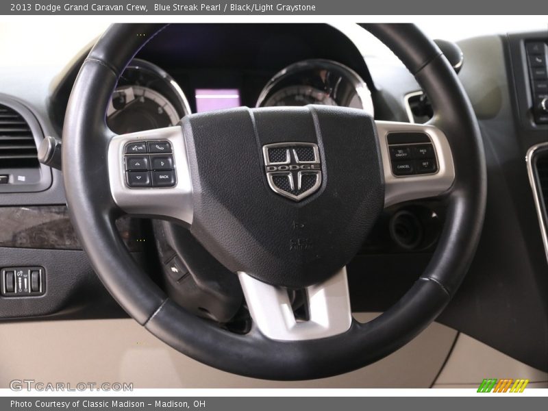 Blue Streak Pearl / Black/Light Graystone 2013 Dodge Grand Caravan Crew