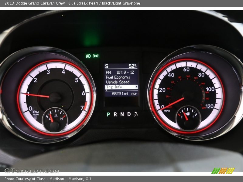 Blue Streak Pearl / Black/Light Graystone 2013 Dodge Grand Caravan Crew