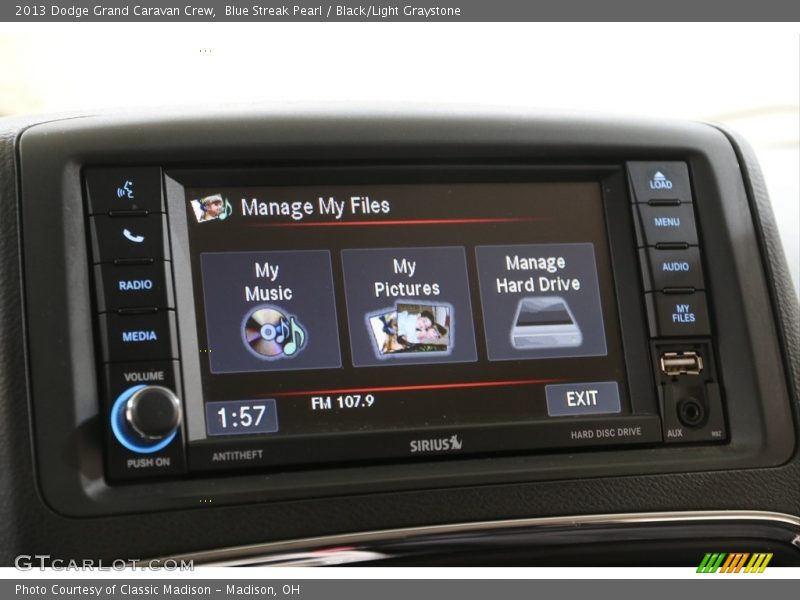 Blue Streak Pearl / Black/Light Graystone 2013 Dodge Grand Caravan Crew