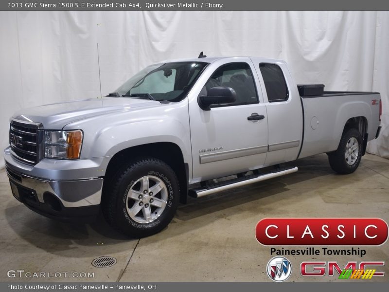 Quicksilver Metallic / Ebony 2013 GMC Sierra 1500 SLE Extended Cab 4x4