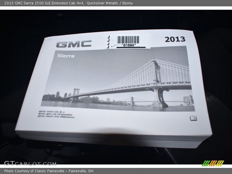 Quicksilver Metallic / Ebony 2013 GMC Sierra 1500 SLE Extended Cab 4x4