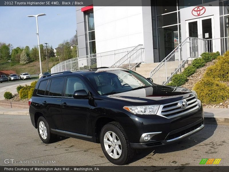 Black / Black 2012 Toyota Highlander SE 4WD