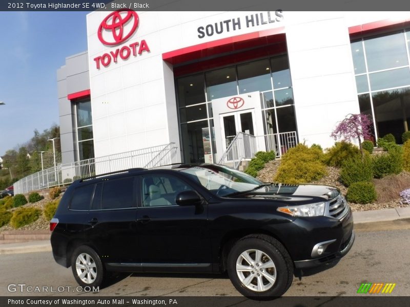 Black / Black 2012 Toyota Highlander SE 4WD