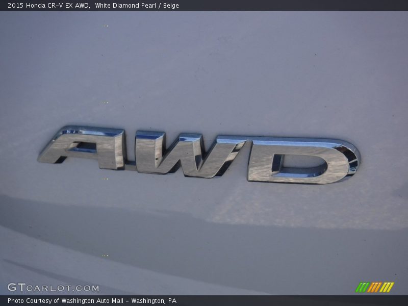 White Diamond Pearl / Beige 2015 Honda CR-V EX AWD