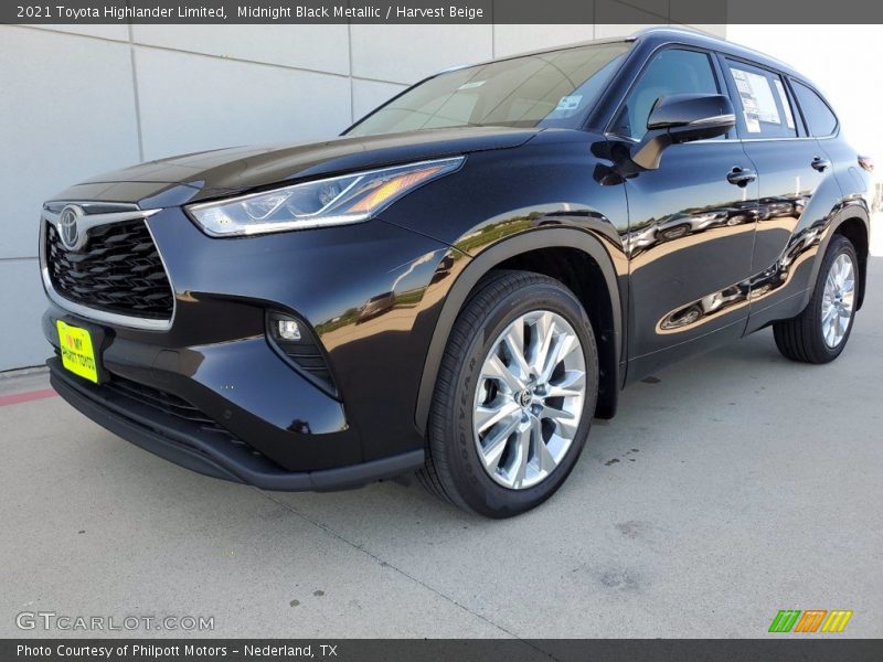 Midnight Black Metallic / Harvest Beige 2021 Toyota Highlander Limited