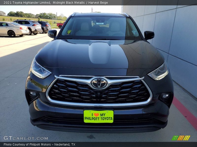 Midnight Black Metallic / Harvest Beige 2021 Toyota Highlander Limited