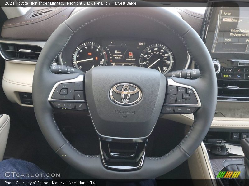 Midnight Black Metallic / Harvest Beige 2021 Toyota Highlander Limited