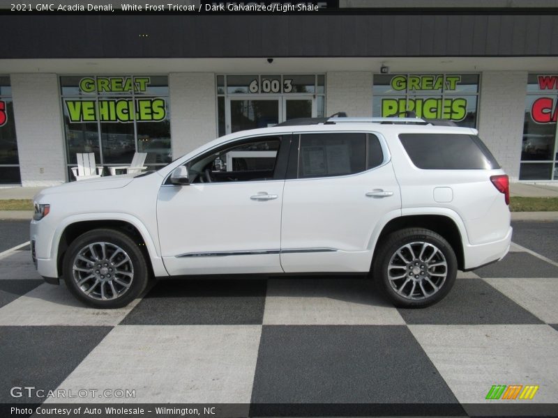 White Frost Tricoat / Dark Galvanized/Light Shale 2021 GMC Acadia Denali