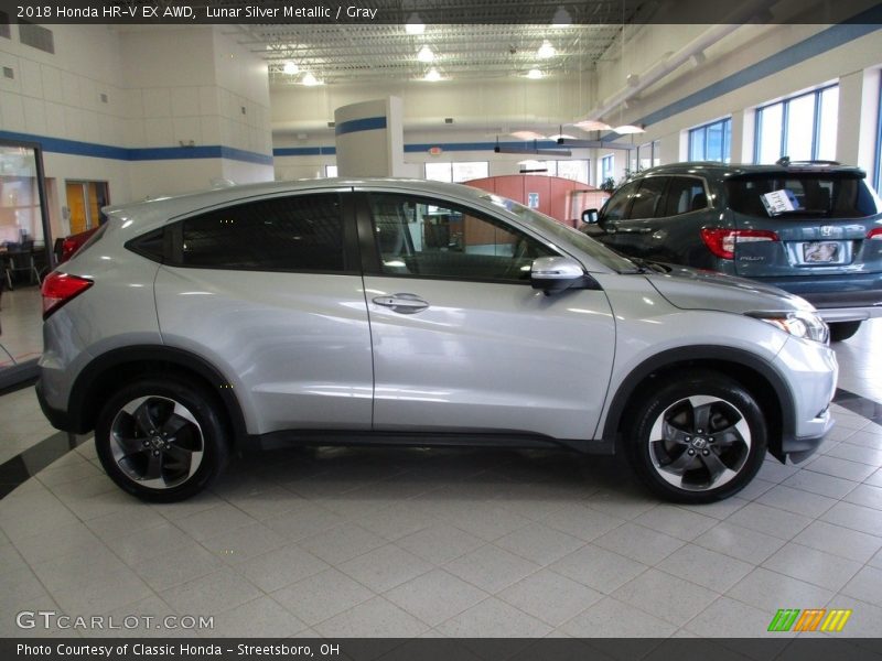 Lunar Silver Metallic / Gray 2018 Honda HR-V EX AWD