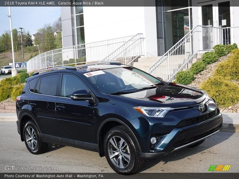 Galactic Aqua Mica / Black 2018 Toyota RAV4 XLE AWD